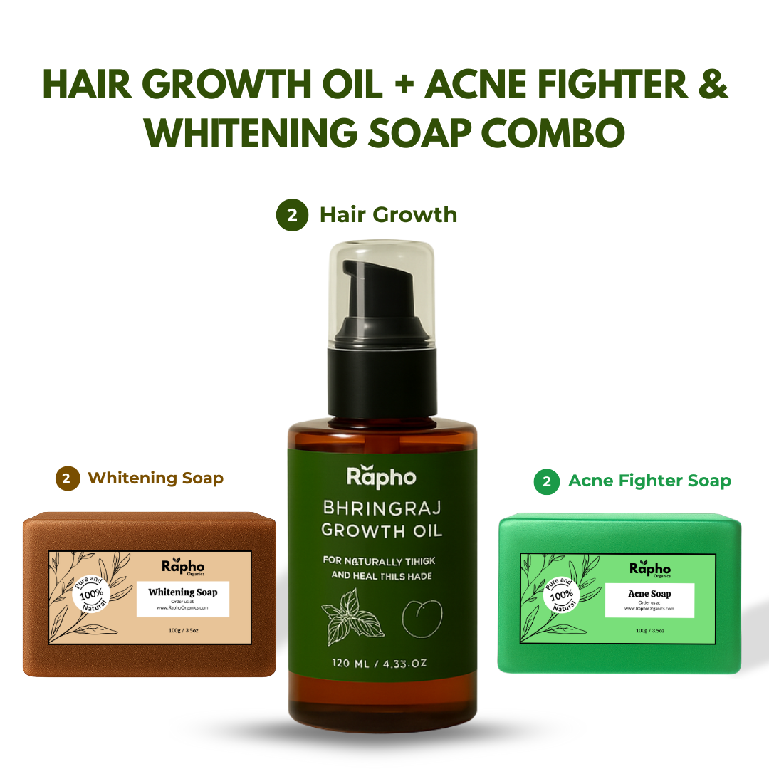 Hair Growth Oil + Acne Fighter & Whitening Soap Combo